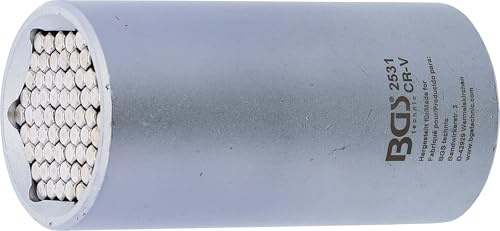 BGS 2531 | Multi-Einsatz | Innenvierkant 12,5 mm (1/2) | SW 11-32 mm | Zoll und metrische Größen | für Sechskant-Schrauben und -Muttern | Chrom-Vanadium-Stahl