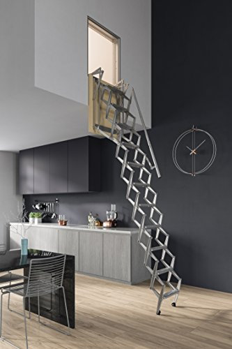 Scari 1023007090 Scala Retrattile Acciaio 70 x 90 cm Zincato
