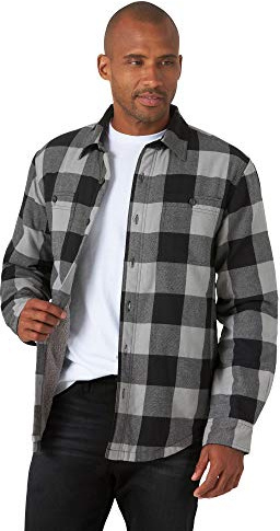 Wrangler Authentics Skjortjacka herr, långärmad, sherpafodrad flanellskjorta, 3XL