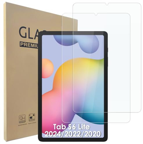Hianjoo 2 Piezas Pantalla Protector Compatible con Samsung Galaxy Tab S6 Lite 2024/2022 / 2020, Cristal Tablet Salvapantallas Vidrio Templado para SM-P610N/P615[9H Dureza Alta Claridad Sin Burbujas]