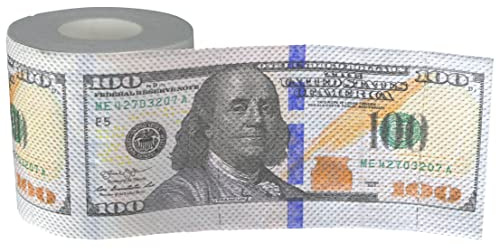 Iconikal 240-Sheet Gag Joke Money Toilet Paper, $100 Dollar Bill, 1 Roll