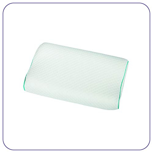 ABAKUHAUS Viskoelastisches Contour Kissen, Nacken- und Rückenschmerzen Visco mit Abnehmbarer maschinenwaschbarer bezug Schaumstoffpolsterung Elastic Hotel Grade Anti Snore, 50 x 30 cm, Weiß