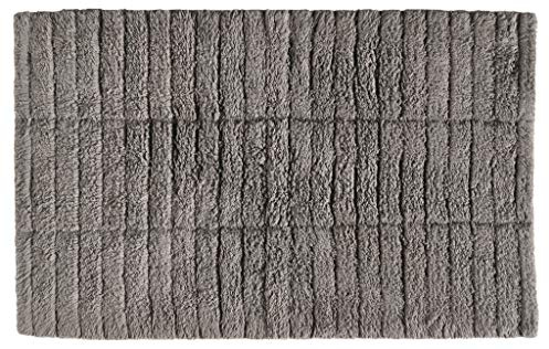 Zone Denmark Tiles Badematte, Badteppich rutschfest, Duschvorleger fürs Badezimmer aus 100% Baumwolle, Waschbar, 80 x 50 cm, Gull Grey (Grau)