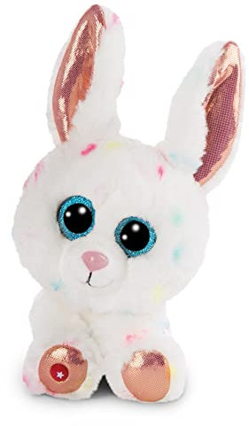 NICI Glubschis: Das Original – Glubschis Hase Spotties 15cm –Kuscheltier Hase mit großen Augen – Flauschiges Plüschtier mit großen Glitzeraugen – Schmusetier für Kuscheltierliebhaber