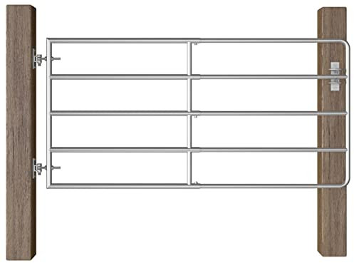 Catherinol Portail de Jardin Porte de Clôture Portillon de Jardin Porte de Jardin Portillon de Patio Porte de Terrasse Extérieur Portillon à 5 Barres Acier (95-170) x90 cm Argenté