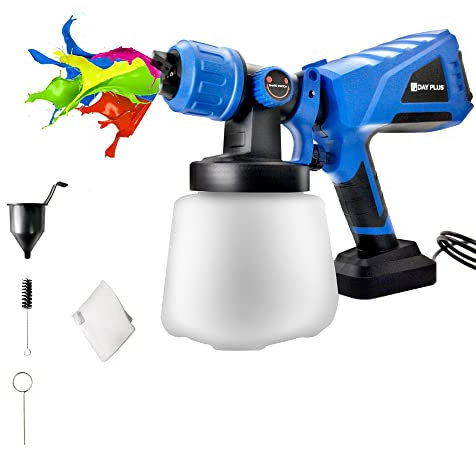 Spruzzatore di Vernice 550W, Pistola a Spruzzo Elettrica con 3 Modalità di Spruzzatura, Contenitore Staccabile da 1000ml, HVLP Spruzzatore Elettrica per Pareti, Recinzioni, Soffitti e Mobili