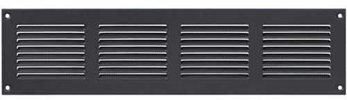 Repa Market antracite Cubierta de ventilación de aire resistente a los arañazos de 400 x 100 mm (dimensiones exteriores) – Cubierta de rejilla de acero galvanizado con pantalla de malla/pared
