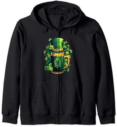Chope à bière St Patrick Chapeau Leprechaun Fête irlandaise Sweat à Capuche