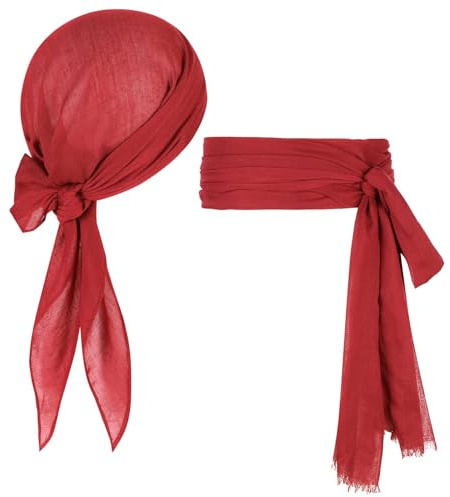 Charfia Piraten Accessoires Damen Herren, Piraten Kopftuch Taillengürtel Pirat Kostüm Frauen Piratenkostüm Damen Herren Accessoires, Bandana Gürtel für Fasching Karneval Halloween