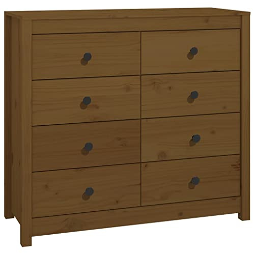 QZZCED Schrank Dielen-Sideboards Küchen-Sideboard Beistellschrank Honigbraun 100x40x90 cm Massivholz Kiefer für Wohnzimmer, Küche, Korridor