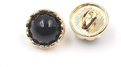 VekkEr Runde Vintage-Mantelknöpfe, 10 Stück/Lot, 10 mm, Perlen-Metallknöpfe for Bluse, Pullover, Mantel, Dekoration, Knöpfe, Zubehör, DIY, Weiß (Color : Black)