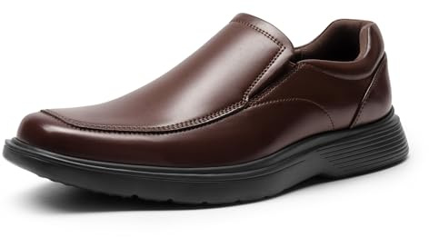 Bruno Marc mäns bekväma klädloafers Slip On formella affärsskor, Mörkbrunt, 41 EU