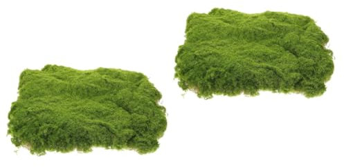 POPETPOP 2 Piezas Musgo Artificial césped Artificial Planta Artificial decoración jardín decoración Jardin Modelo de Mesa de Arena decoración tapete de césped para Mesa de Arena el plastico