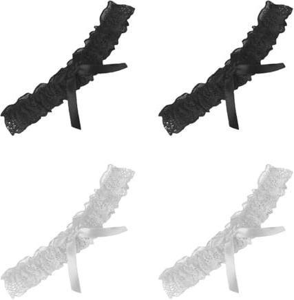 Pack of 4 Lace Wedding Garters, Elastic Bridal Garters, Bow Garters, Clothing Accessories, Bridal Accessories