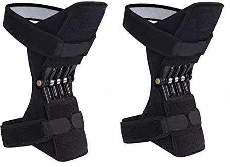 Yaoliucp 1 Pair Power Lift Joint Support Knee Brace Pad Rebound Spring Force Running Leg Band Knee Brace