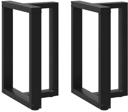 vidaXL Pieds de Table à Manger en T, 2 pièces, Noir, 60 x 35 x (72-73) cm, Acier