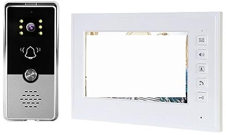 Videocitofono cablato da 7 pollici con controllo remoto dell'accesso all'appartamento Sistema di sicurezza domestica Videocitofono per villa Facile installazione (dimensioni: campanello) (videocitofo
