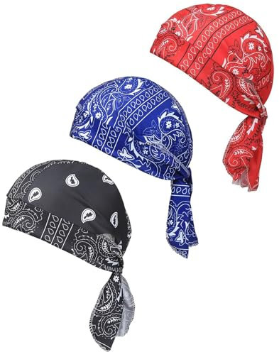 Tokaneit Laufmütze Herren,Bandana Herren Damen Atmungsaktiv Kopftuch,Sports Bandana,Laufender Hut,Bandana Herren Fahrrad Cap,Sport Kopftuch,Kopftuch für Den Außenbereich,Atmungsaktives Kopftuch 3 Pcs