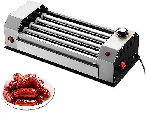 Varmkorv för grill kommersiell liten grillad korvgrillmaskin, automatisk temperaturkontroll hot dog maskin (Schwarz Normal)