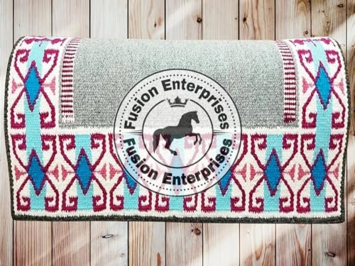 EQUIEMPRESS Sattelunterlage Western Ranch/Westernsatteldecke aus Neuseelandwolle, Top Wool Pad Sensor Flex (Anpassung möglich) A-95 (34 x 38)