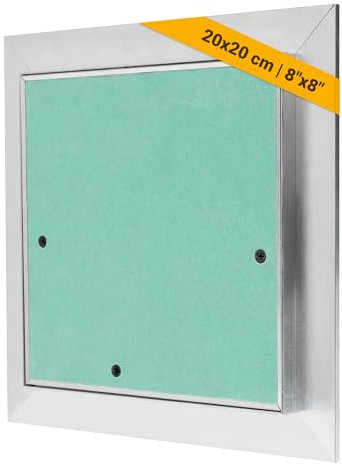Proxinova 20x20 cm Plasterboard Access Panel – Inspection Hatch with Aluminium Frame Tile Access Panel, Fuse Box Cover, Ceiling Panels & Loft Hatch with Removable Door