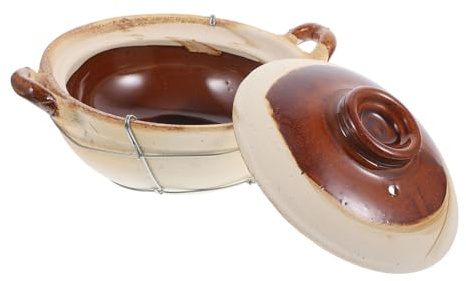 MOTHNUR Single Handle Casserole Dish 1.5L Terracotta Cooking Pot with Handle for Home Cooking for Stews and Casseroles Suitable for Stovetops Assorted style