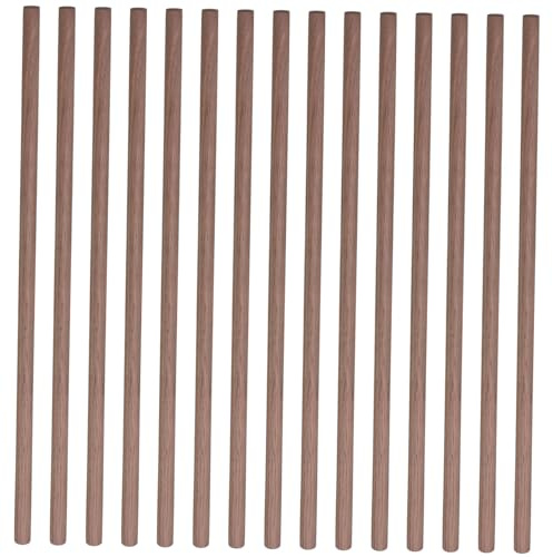 Veemoon 24pcs Unfinished Black Walnut Wooden Dowels Round Slats Craft Strips Wood Sticks for DIY Decor