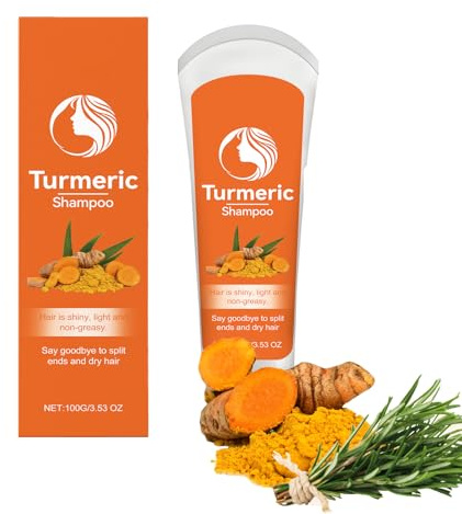 Shampooing infusé au curcuma, traitement intensif pour la réparation des cheveux abîmés, nettoyage en profondeur, soin du cuir chevelu, contrôle de l'huile avec des substances végétales nourrissantes