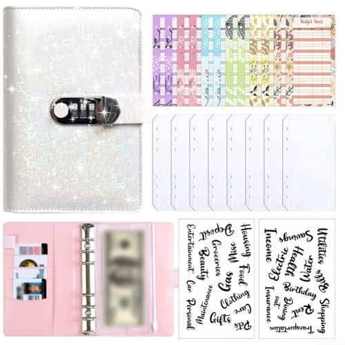 Carnet de mots de passe avec verrou de sécurité pour le stockage d'informations confidentielles Journal créatif pour étudiant avec écriture spacieuse et design portable (B blanc)