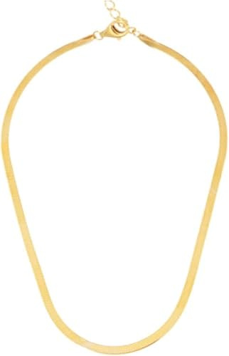 Silverhalsband, Guldpläterat halsband för kvinnor, S925 Sterling Platt Magisk Fiskbenskedja Snyggt Trendigt Choker Bohemia Smycken Hennes tjejer Par
