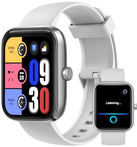 Smartwatch per Uomo Donna, IP68 Impermeabile Orologio Smartwatch, Argento | Effettua/Risposta Chiamate Contapassi Cardiofrequenzimetro, 120+ Modalità Sportive, Orologio Fitness Smart Watch Android iOS