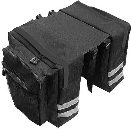 Robuste Mountainbike Packtaschen Doppel Fahrradtasche Gepäckträger Korb Rücksitz Verstellbarer Haken Reflektorstreifen großes Volumen wasserabweisend