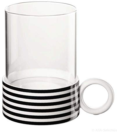 ASA Memphis Windlicht,stripedH.12cm,D.8,4cm,inkl.Glaszyl