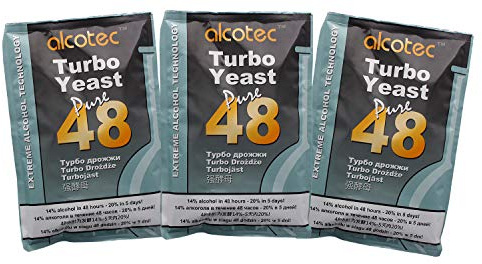 3 x Alcotec 48 Pure Turbo Super Hefen-Pakete mit hohem Alkohol 20% für Homebrew Wodka
