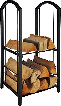 Spetebo Kaminholzhalter ca. 74 cm - Metall | Kamin Holz Halter, Regal, Korb, Ablage für Brennholz und Feuerholz