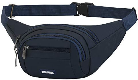 Bauchtasche Damen Herren Mädchen Stylisch Gürteltasche Wasserdicht Einstellbare Bum Hüfte Multifunktionale Hüfttasche Für Running Reise Sport Wanderung & alle Outdoor Aktivitäten (Dunkel Blau)