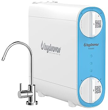 HYDROVOS 600 GPD tankloses Umkehrosmose-System, NSF-372-zertifiziert, bleifrei, reduziert TDS, Fluorid, Arsen, Chlor, effizientes 2:1-Abflussverhältnis, RO-Wasserfiltersystem, kompaktes Design