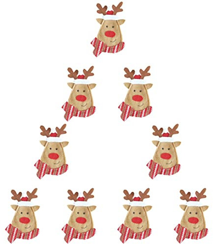 ifundom Weihnachts-Dekorationen, 9 Stück, Küchen-Geschirr-Halter, Weihnachtsgeschirr-Abdeckungen, entzückende Party-Dekoration (Elch)