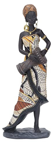 Tissting Moderne Afrikanische Skulptur 30cm Dekorative Frauen Statue - Traditionelle Afrikanische Kunst Für Wohnzimmer Schlafzimmer Büro Dekoration
