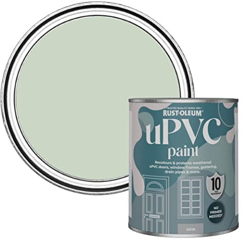 Rust-Oleum Green uPVC Door and Window Paint In Satin Finish - Laurel Green 750ml