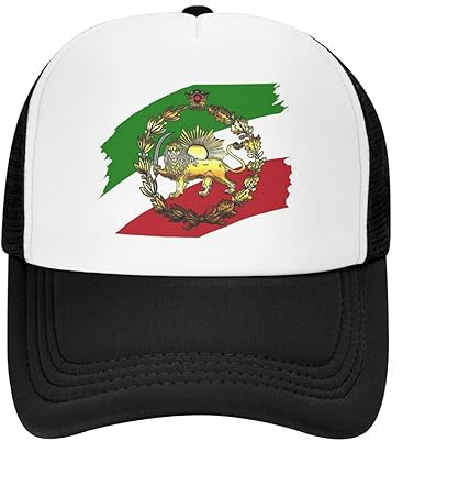 VIDOJI Baseballkappe Custom Iran Pahlavi's Flagge mit Löwe und Krone Baseballkappe Männer Frauen Atmungsaktive Trucker-Mütze Sport