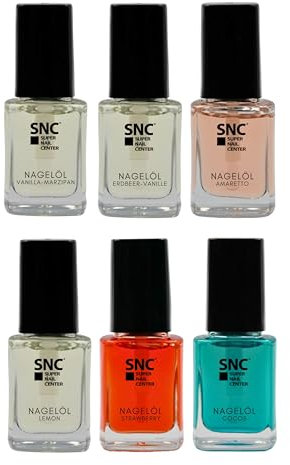 SNC Super Nagelöl-Set 6x12ml - Vitamin E Angereichert, Vielfältige Düfte, Feuchtigkeitsspendend