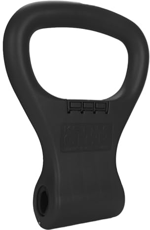 Kettlebell Justerbart grepp, bärbar, resor, gym, crossfit WOD, tyngdlyftning, bodybuilding, bulk vikt, dumbellklämmor | (svart)