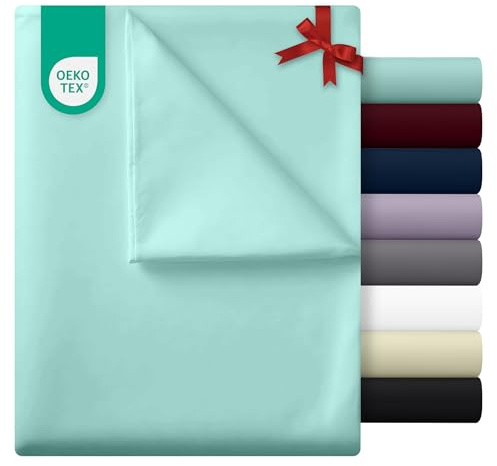 Utopia Bedding - Sábana Plana sin elástico - Cama 180-270 x 290 cm - Certificado Oeko-Tex - Poliéster Suave Cepillado - Microfibra - Sábana Plana - Azul SPA