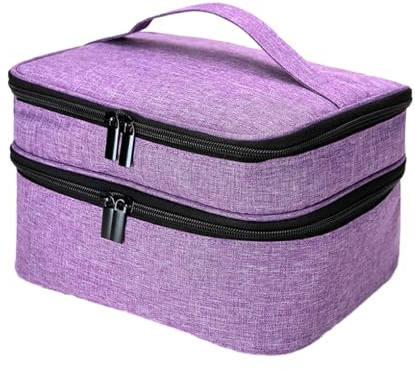 tuwiwol Eleganti Borse Organizer per smalti per Unghie Borse portaoggetti per smalti in Poliestere da Viaggio robuste e durevoli, Facili da trasportare, Viola