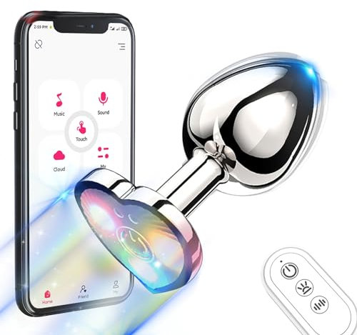 TDLPlus LED Leuchtender Analplug Analvibratoren für Frau Mann mit Vibrationsmodi, Metall Anal Vibrator Prostata Stimulation Männer mit APP & Fernbedienung Sex Spielzeug für Männer Paare Frauen L