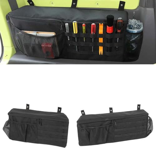 OSTREY Kofferraum-Organizer-Tasche für Suzuki Jimny JB74 2019 2020 2021 2022, Oxford-Stoff, Aufbewahrungstasche für die Rückseite, Innenausstattung,C A Pair 2pcs