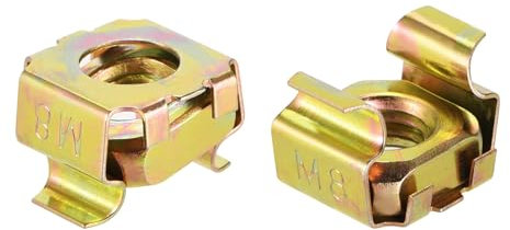 QUARKZMAN Dadi a Gabbia M8 per Armadio Rack Server, Acciaio Carbonio Zincato Giallo, 5pz