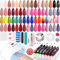 Lavender Violets 73 Pcs Gel Nail Kits with UV Lamp, Jelly Gel Nail Polish/Neon/Glow in the Dark 45 Colors,Pre Primer,Base,Matte & Top Coat,54W LED Light Rhinestones Manicure LA00