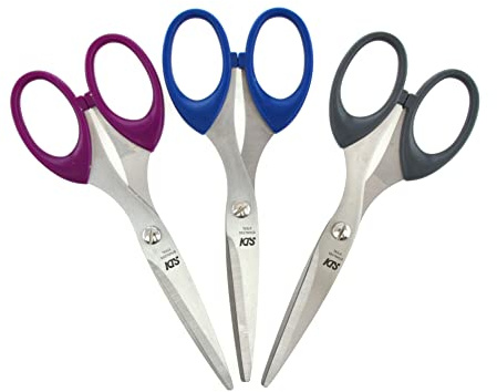 Büroschere Design aus Edelstahl und Kunststoff, geeignet für beide Hände, ergonomisch und mit abgerundeten Spitzen, 3 Größen und 3 Farben von SDI by Office Box, 3 Stück, 16 cm